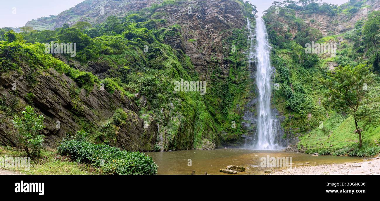 WLI-Wasserfall in der Regenwaldlandschaft im Agumatsa Nature Reserve bei Hohoe in der Volta-Region im Osten Ghanas in Westafrika Stockfoto