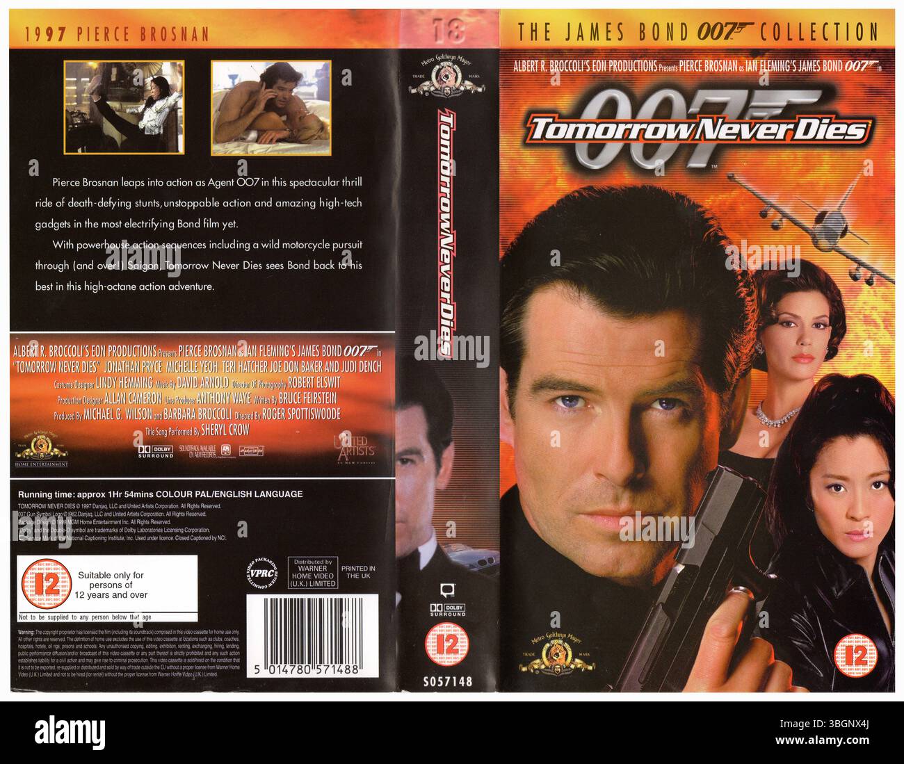 1997 James Bond Tomorrow Never stirbt Regie: Roger Spottiswoode VHS Cover ('99 UK) von Warner Home Video Stockfoto