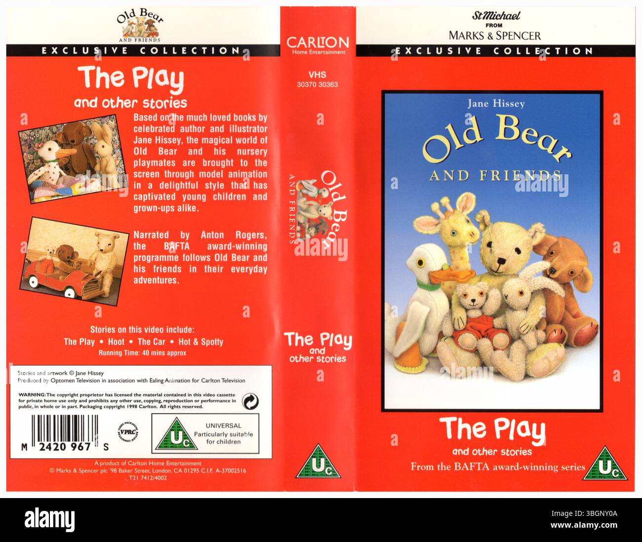 Old Bear and Friends: The Play and Other Stories VHS Cover (1998) von Carlton Home Entertainment Stockfoto