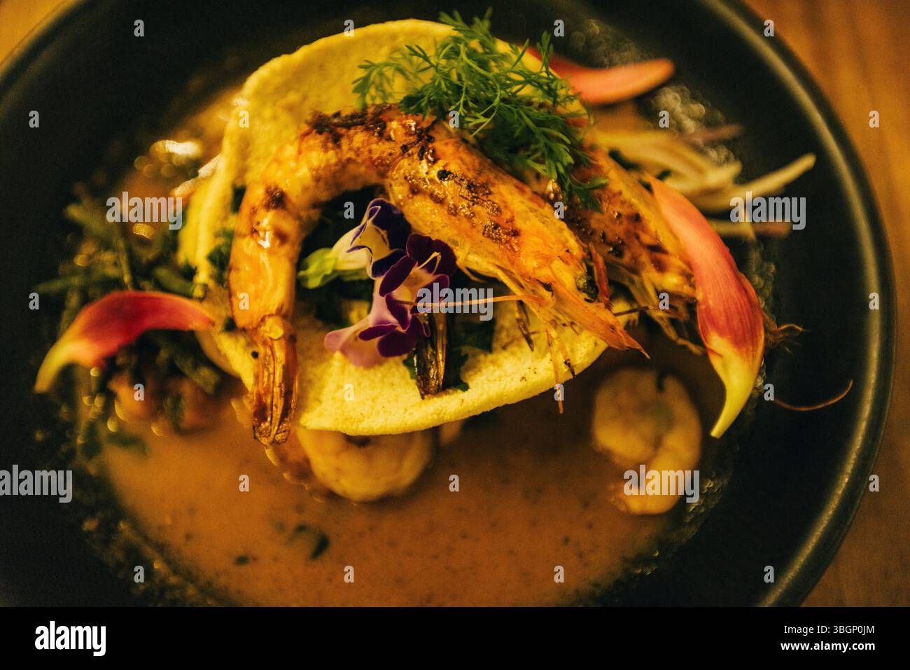 Fischgericht in einem Restaurant in der kolumbianischen Karibikstadt Cartagena Stockfoto