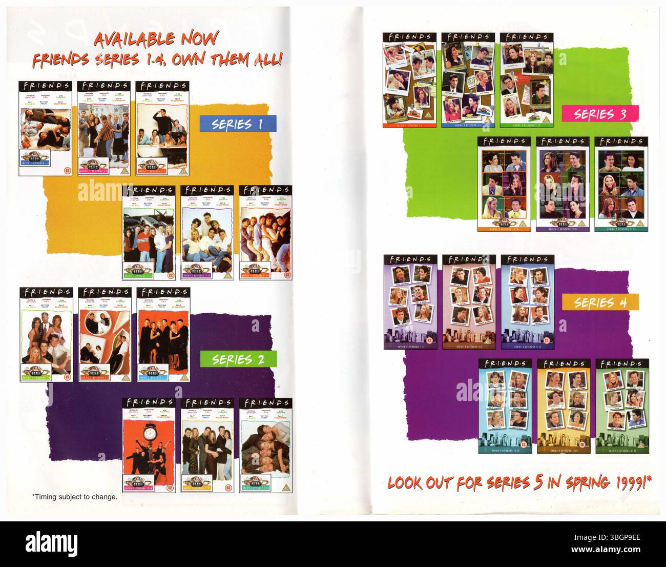 1997 Friends Serie 1, Serie 2, Serie 3, Serie 4 VHS-Box-Sets – besitze sie alle! Stockfoto