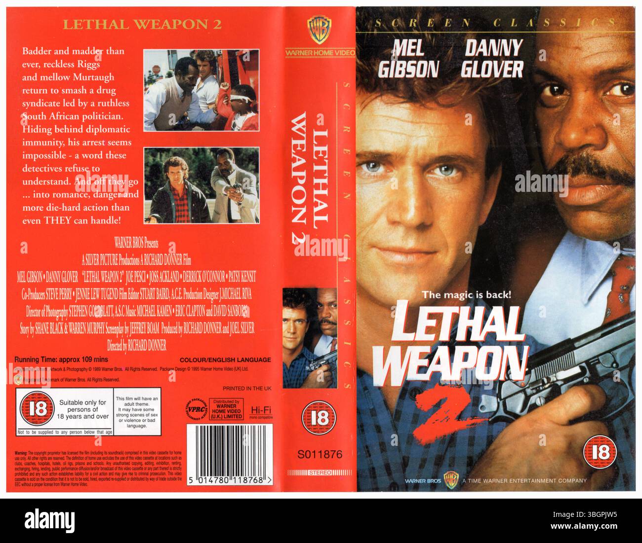 Lethal Weapon 2 VHS Cover (1995) (UK) Stockfoto