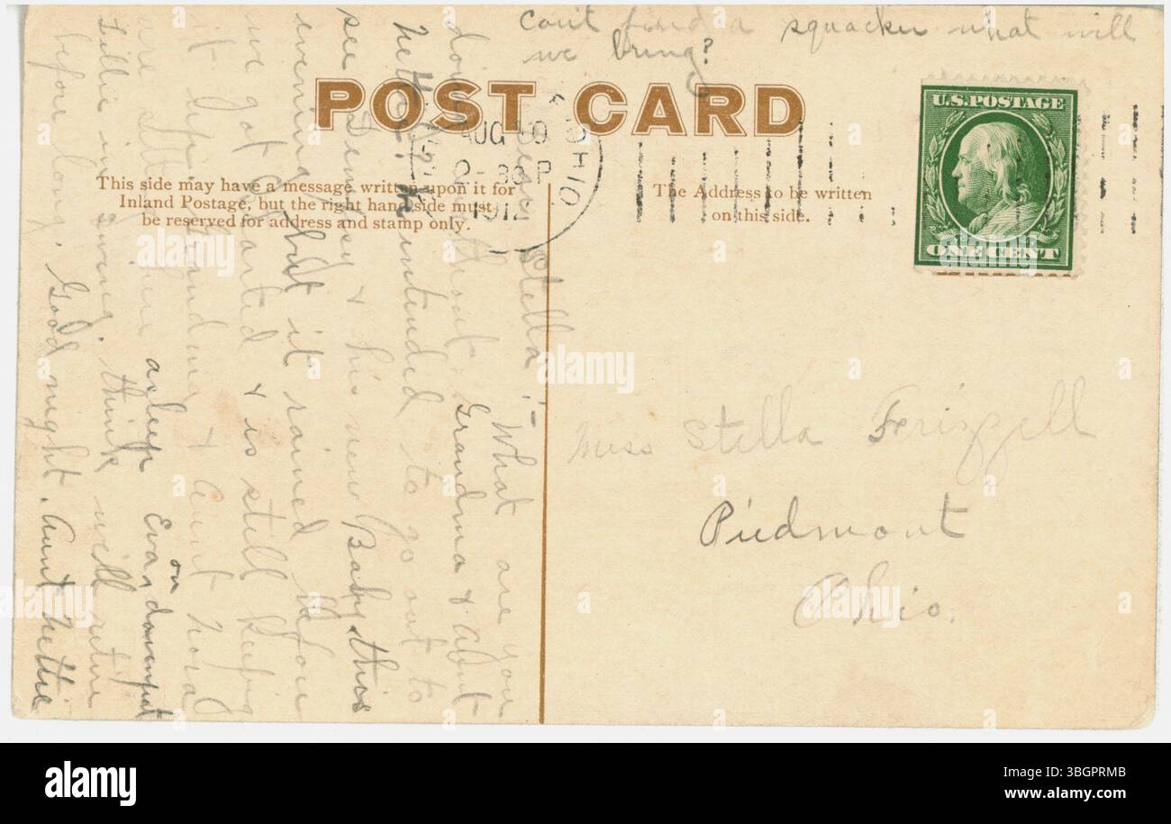 Ein Bild von 1918 der Friends Internate School östlich von Barnesville, Ohio. Das Foto zeigt den Campus der Institution und die umliegende Landschaft während des frühen 20. Jahrhunderts. Stockfoto