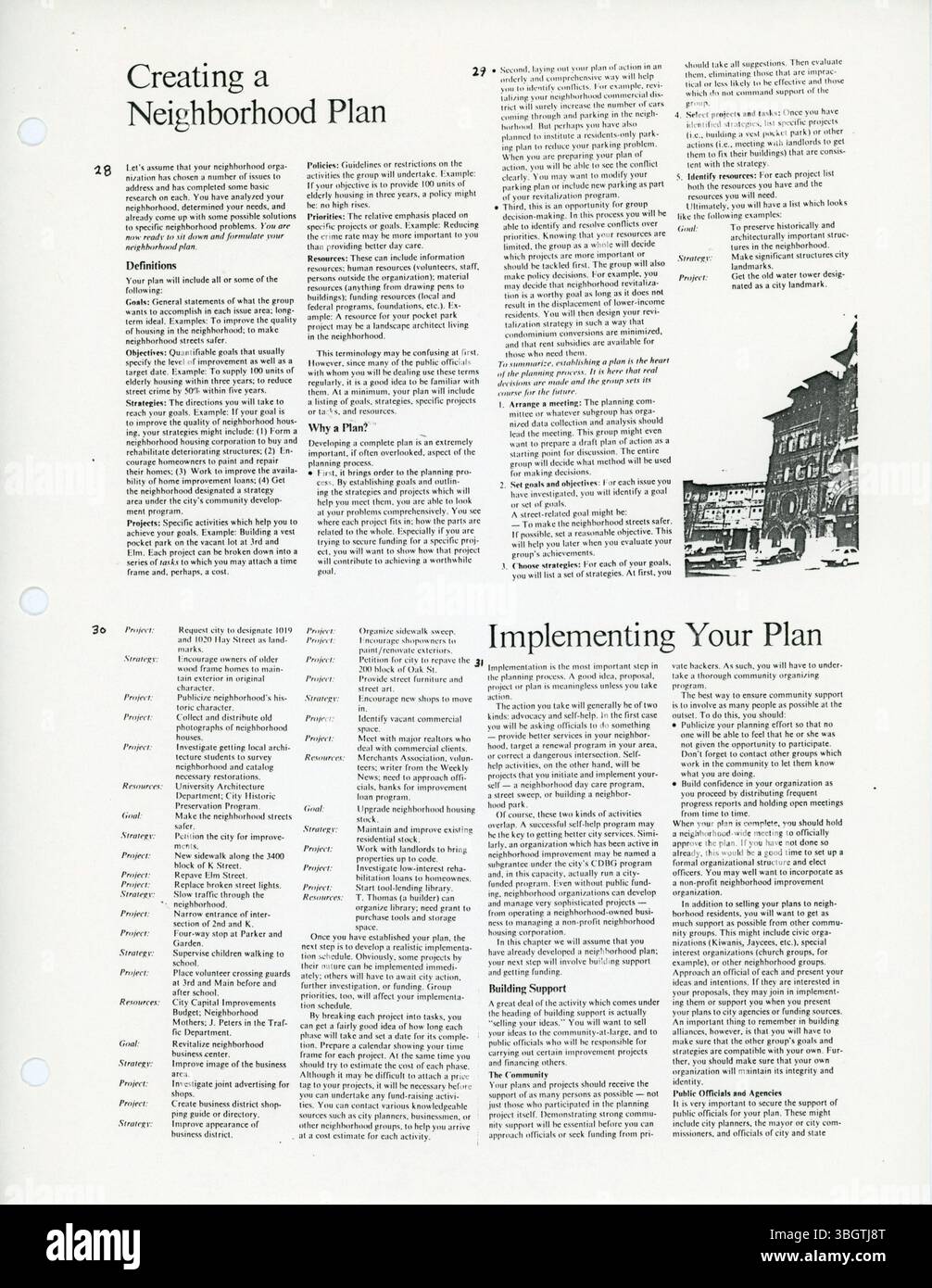 Das Protokoll der Franklinton Area Commission aus dem Jahr 1983 beschreibt Diskussionen über die Stadtentwicklung und konzentriert sich auf die Interaktion zwischen Bewohnern, Bauherren und Stadtbeamten. Stockfoto