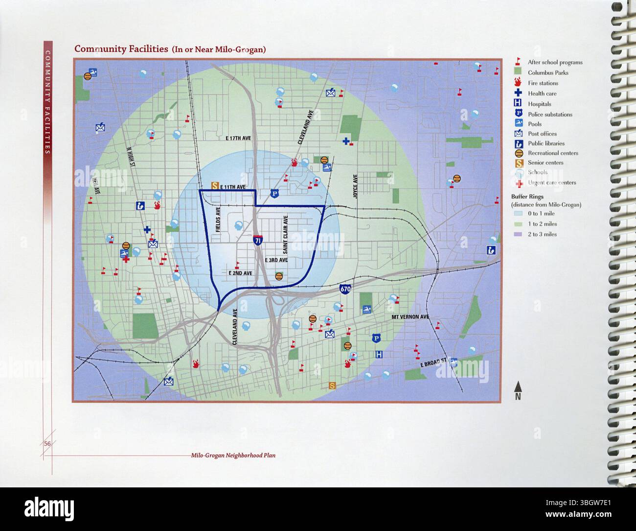 Der 2007 von der Milo-Grogan Area Commission initiierte Milo-Grogan Area Plan bietet Orientierungshilfen für öffentliche und private Entscheidungsträger. Es wird in Zoning-Anwendungen, öffentlichen Verbesserungen und anderen Nachbarschaftsmöglichkeiten verwendet. Eine Beratungsgruppe, bestehend aus Kommissionsmitgliedern, Einwohnern und Geschäftsinhabern, trug zu ihrer Gründung bei. Stockfoto