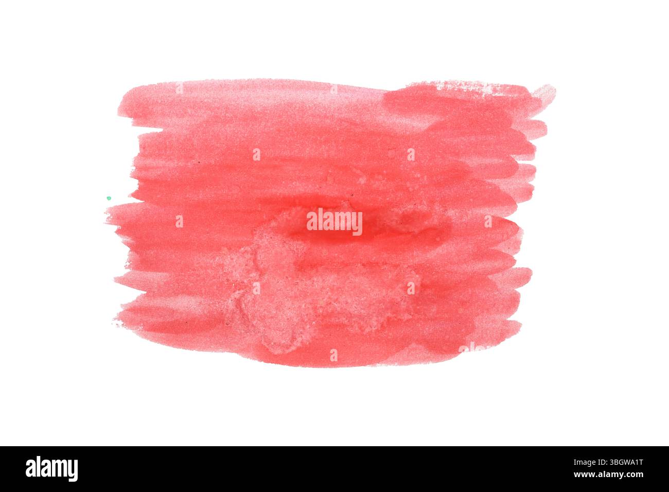 Roter Pinsel isoliert auf weißem Hintergrund und mit Beschneidungspfaden. Stockfoto