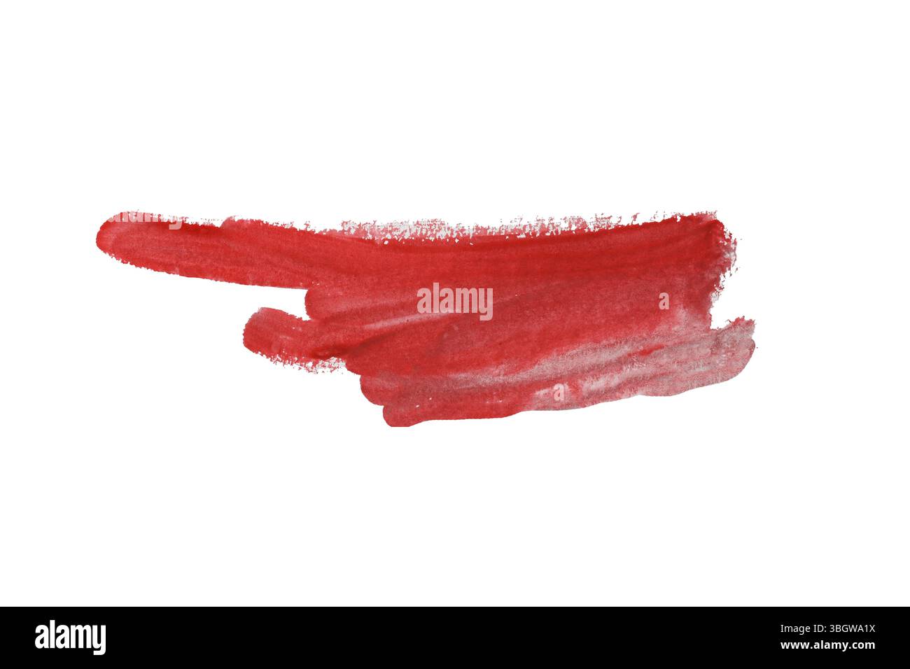 Roter Pinsel isoliert auf weißem Hintergrund und mit Beschneidungspfaden. Stockfoto