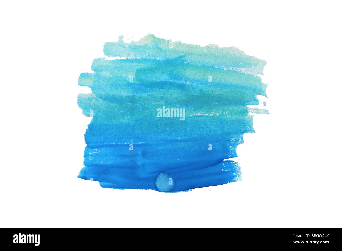 Blauer Pinsel isoliert auf weißem Hintergrund und mit Beschneidungspfaden. Stockfoto