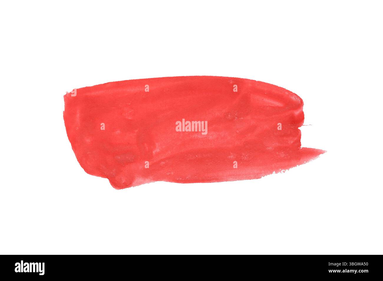 Roter Pinsel isoliert auf weißem Hintergrund und mit Beschneidungspfaden. Stockfoto