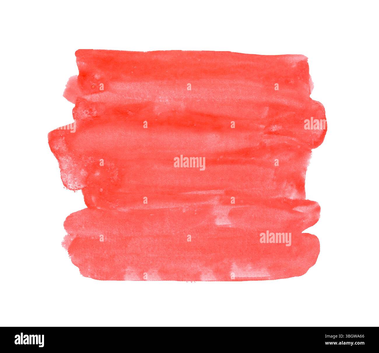 Roter Pinsel isoliert auf weißem Hintergrund und mit Beschneidungspfaden. Stockfoto