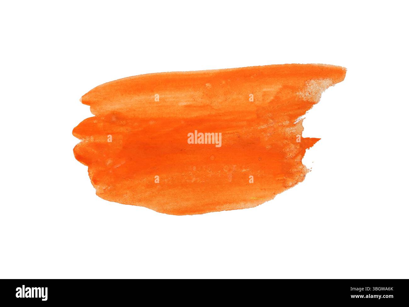 Orangefarbener Pinsel isoliert auf weißem Hintergrund und mit Beschneidungspfaden. Stockfoto