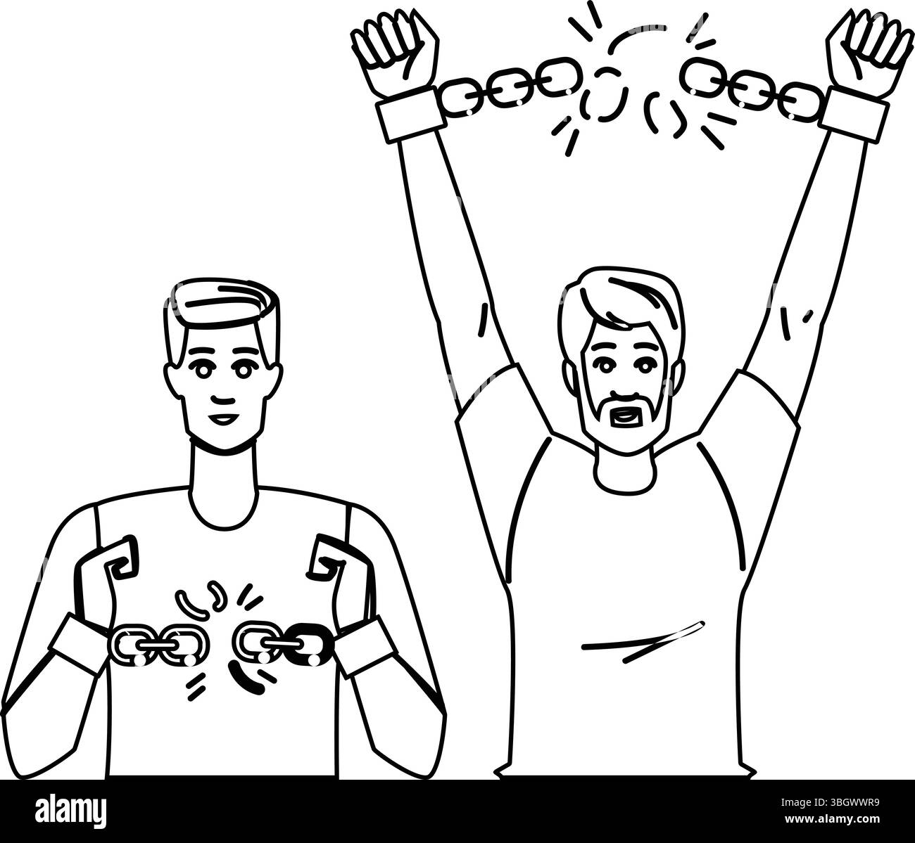 Resilienz Hände brechen Kette Mann Vektor Stock Vektor