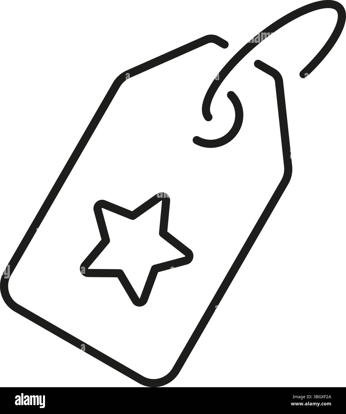 Preisschild Mit Sternlinie Symbol. Sonderangebot, Sonderaktion Und Rabattsymbol. Einzelhandelsmarketing, Verkaufsereignis Und Branding-Konzept. Bearbeitbare Kontur Stock Vektor