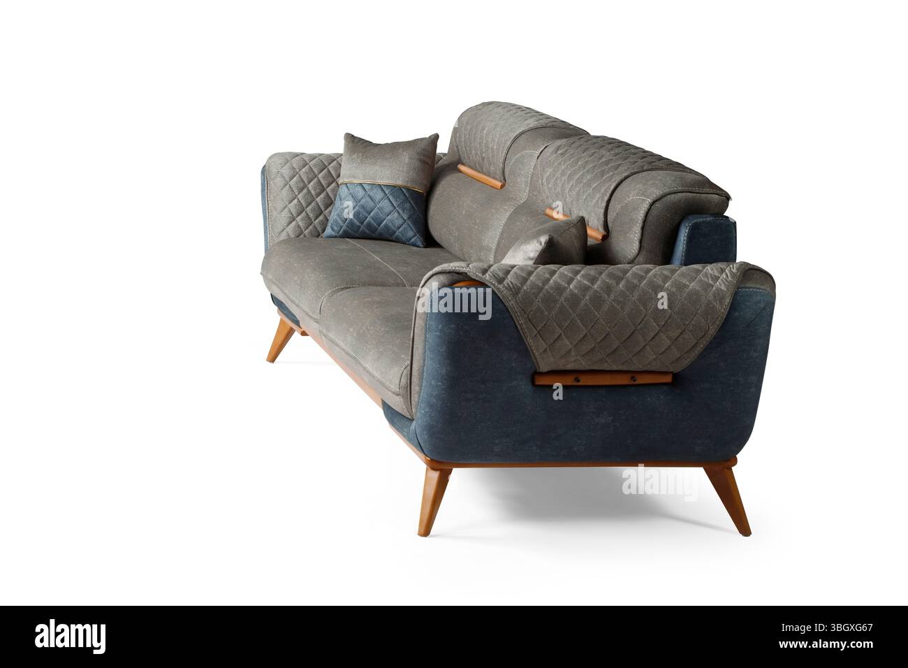 Sofa isoliert auf weißem Hintergrund. Seitenansicht Stockfoto