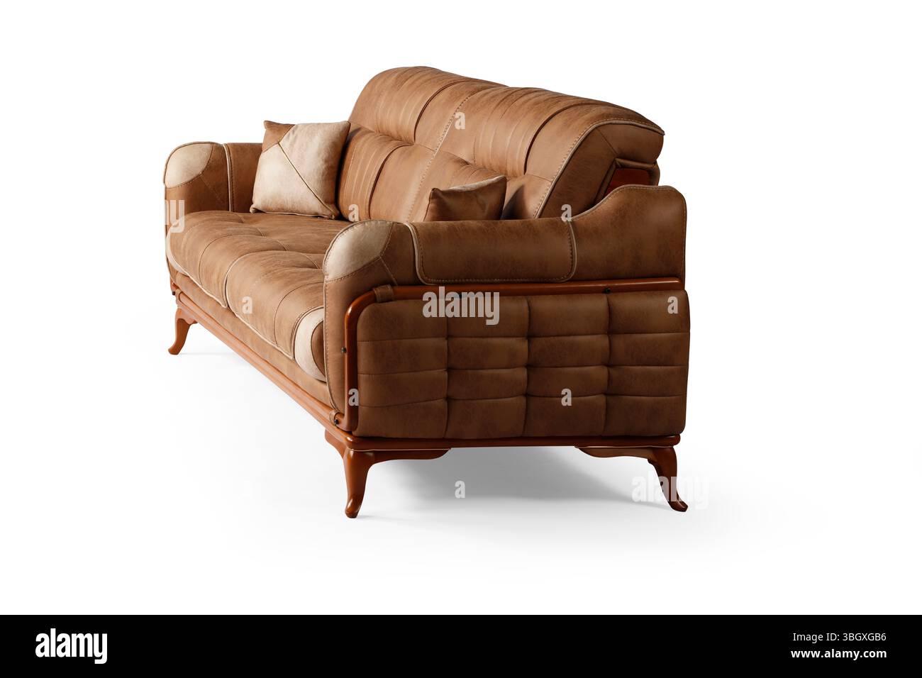 Sofa isoliert auf weißem Hintergrund. Seitenansicht Stockfoto