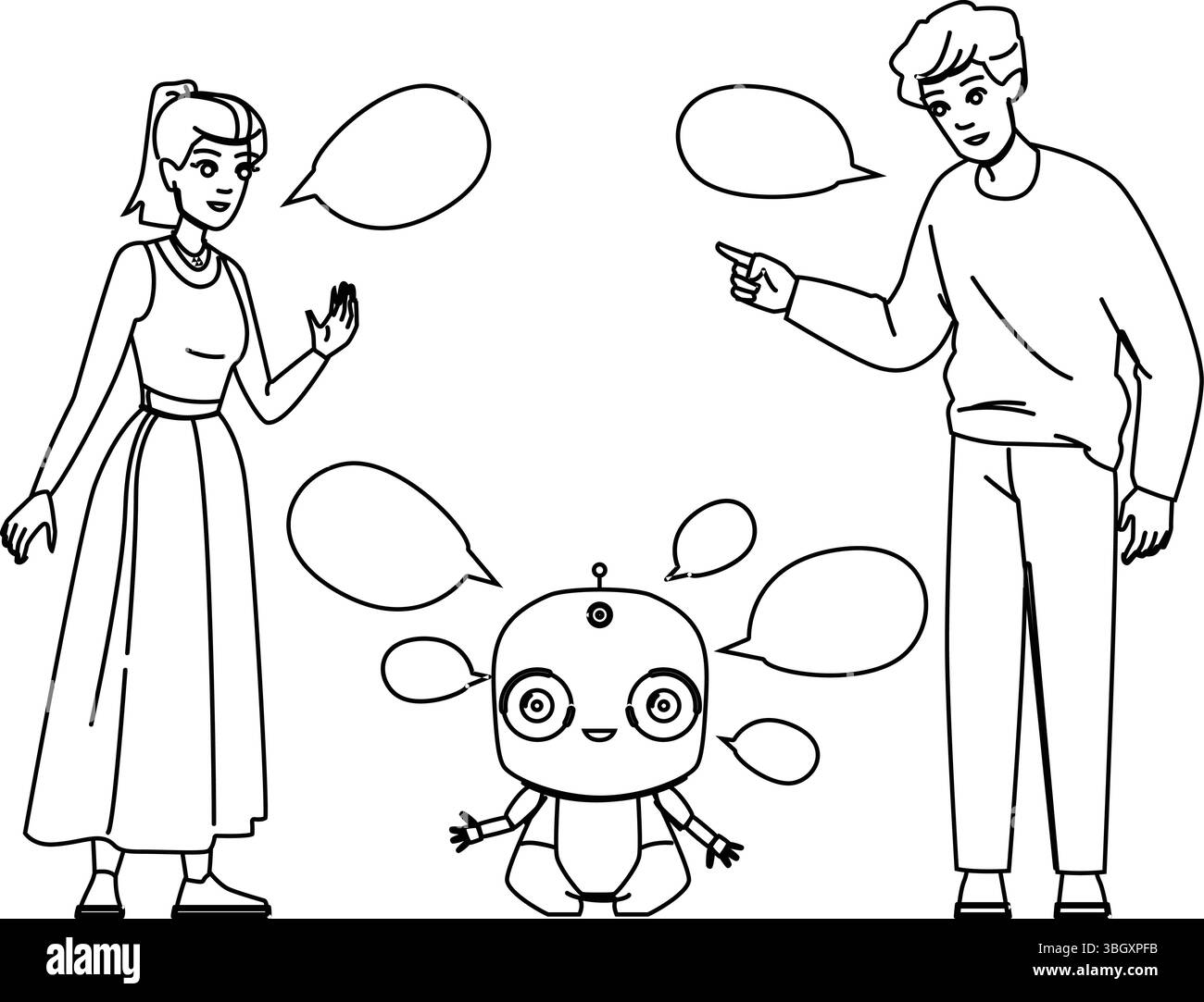 Voice-AI-Vektor für persönlichen Assistenten Stock Vektor