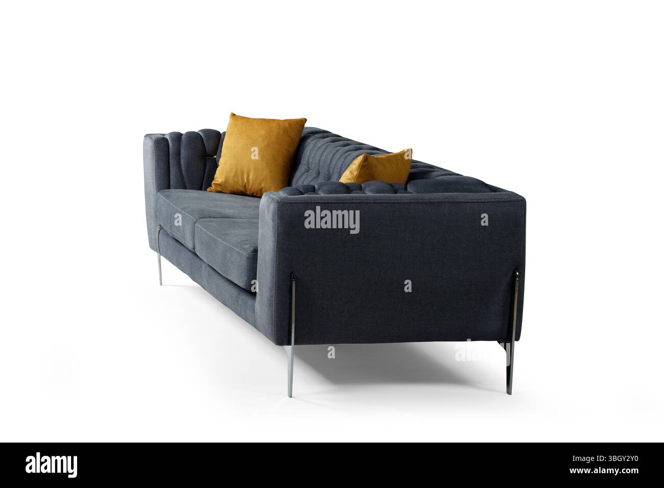 Sofa isoliert auf weißem Hintergrund. Seitenansicht Stockfoto