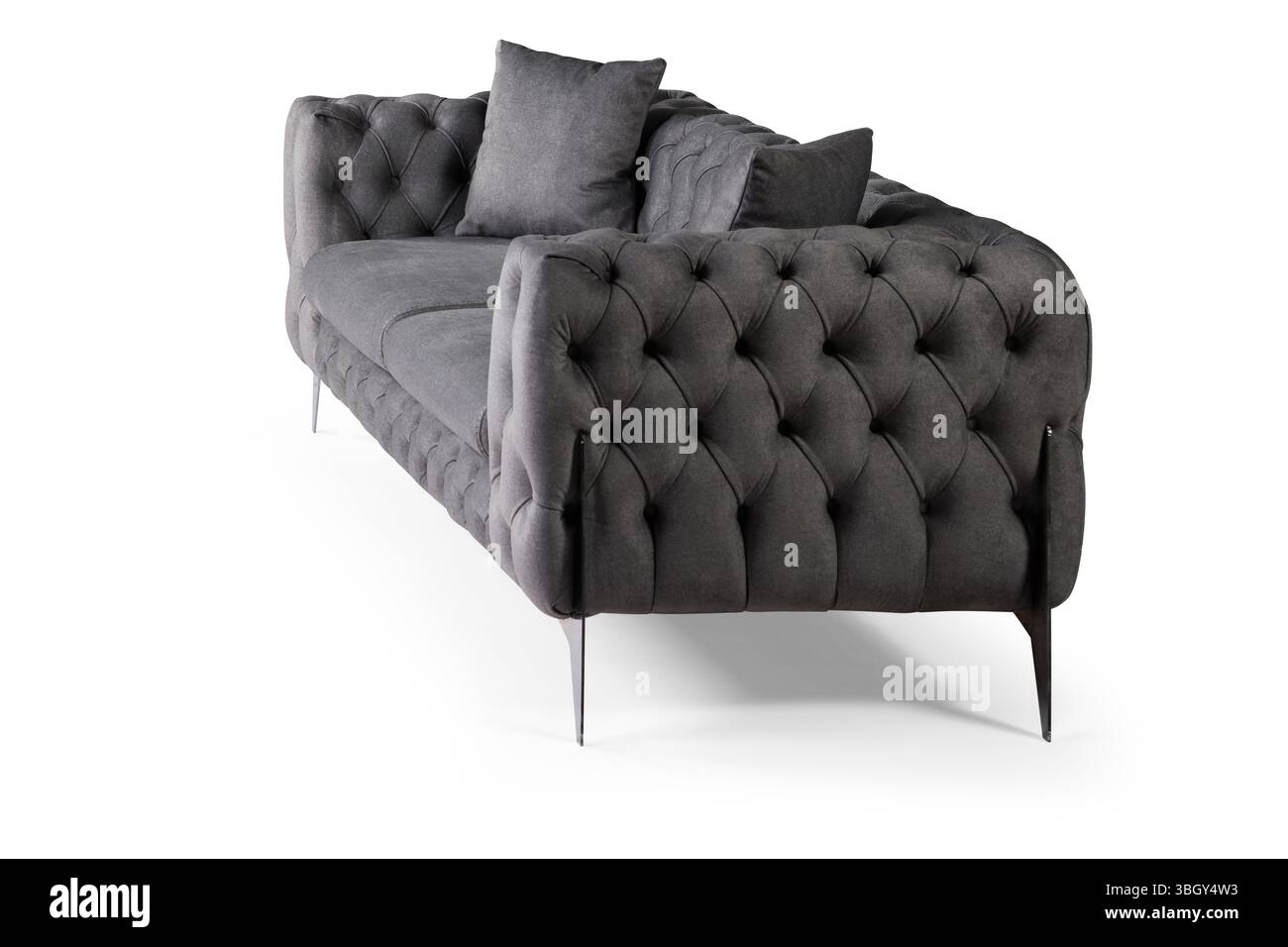 Sofa isoliert auf weißem Hintergrund. Seitenansicht Stockfoto