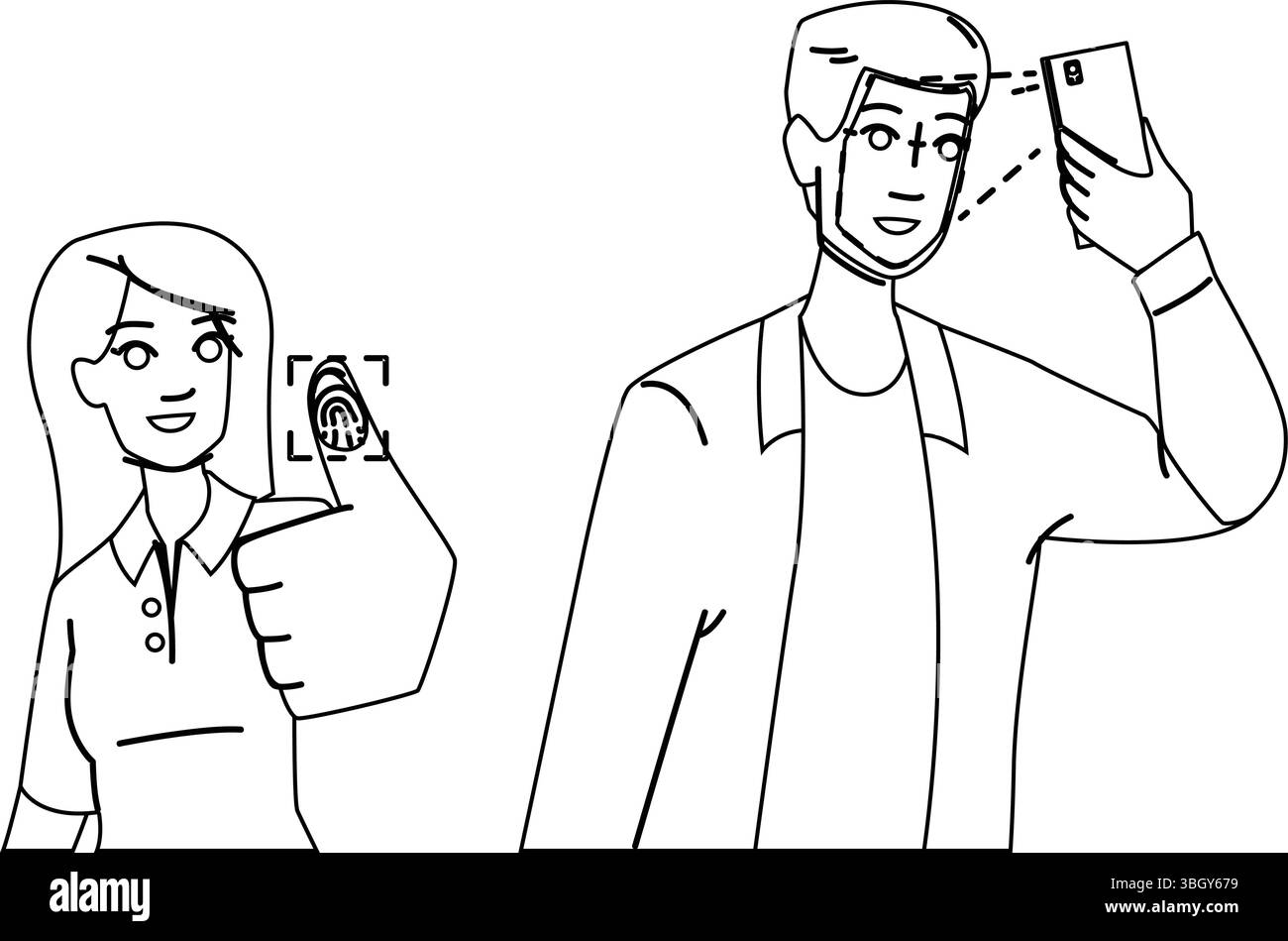 Biometrischer Authentifizierungsvektor scannen Stock Vektor