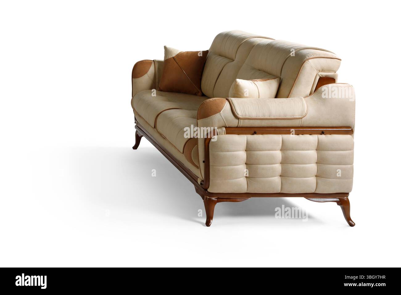 Sofa isoliert auf weißem Hintergrund. Seitenansicht Stockfoto