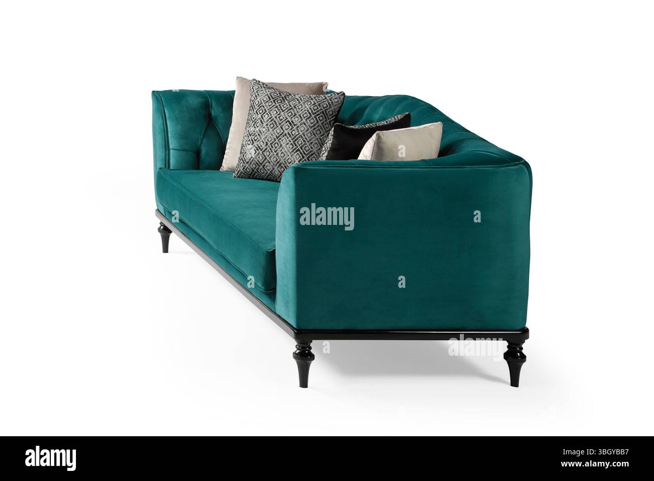 Sofa isoliert auf weißem Hintergrund. Seitenansicht Stockfoto