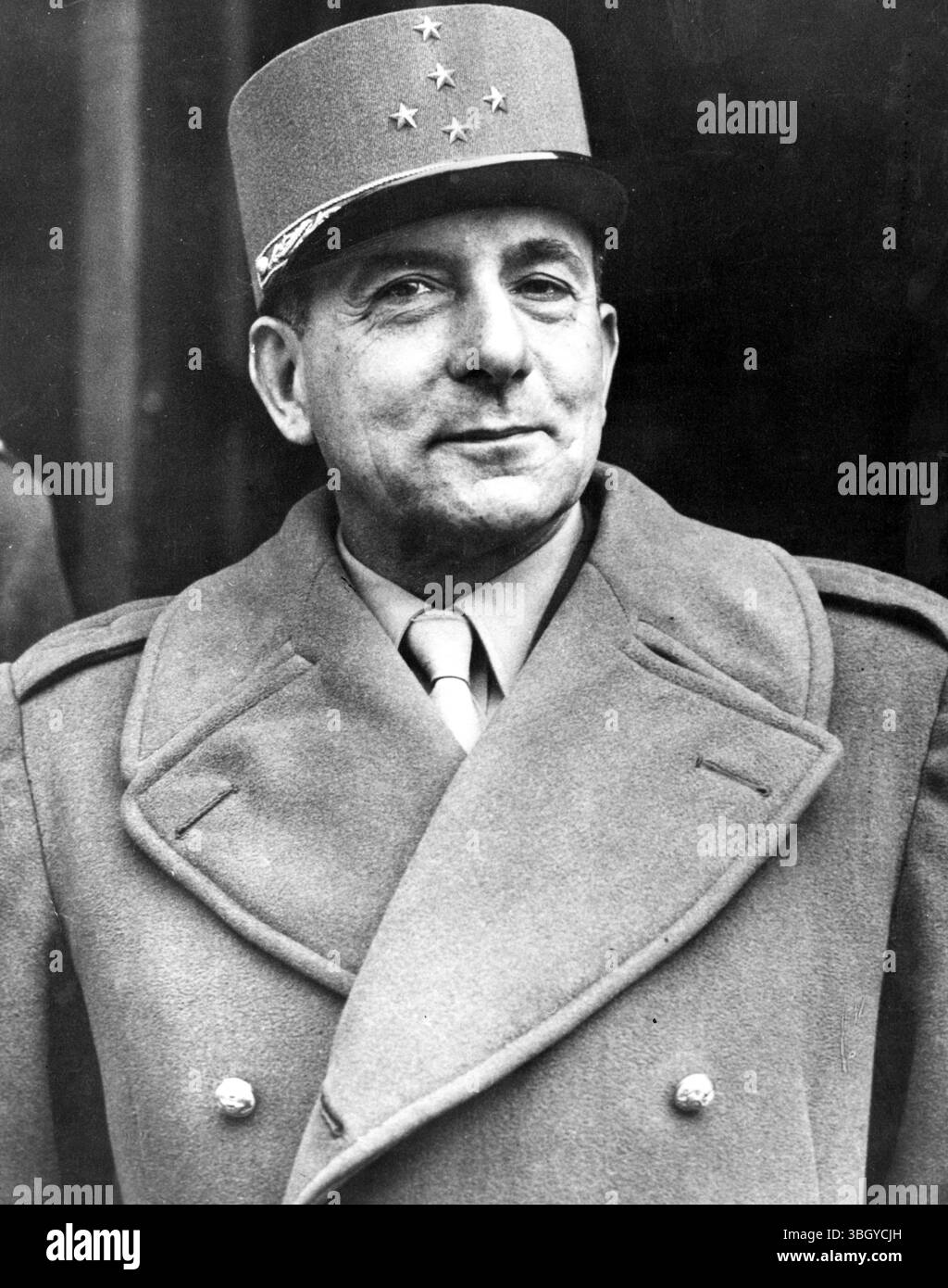 General Jean Joseph Marie Gabriel de Lattre de Tassigny war ein französischer Militärheld des Zweiten Weltkriegs und Kommandeur im Ersten Indochina-Krieg. 5. Oktober 1948 Stockfoto