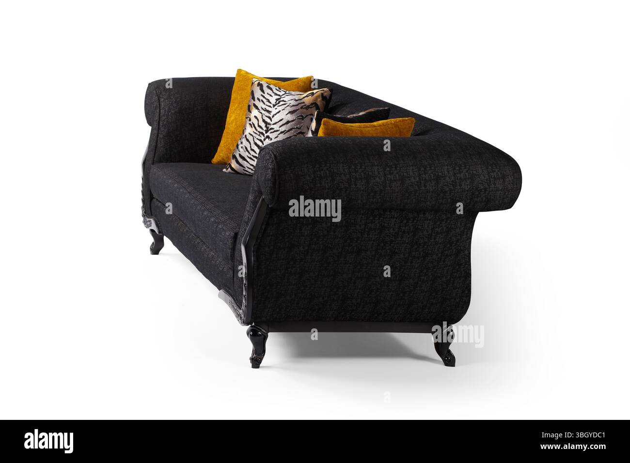 Sofa isoliert auf weißem Hintergrund. Seitenansicht Stockfoto