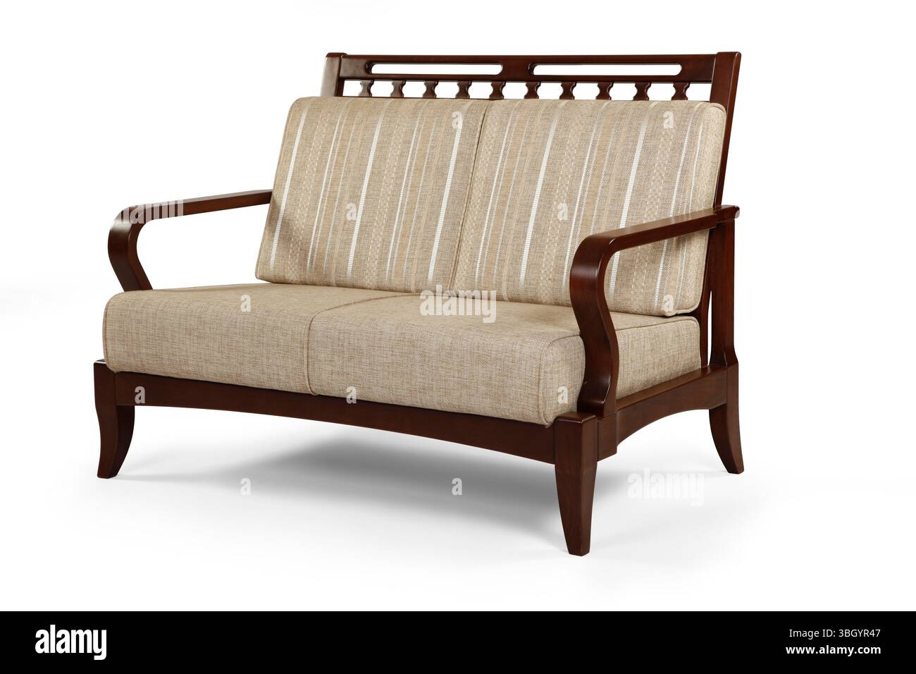 Modernes Sofa isoliert auf weißem Hintergrund. Eckblick Stockfoto