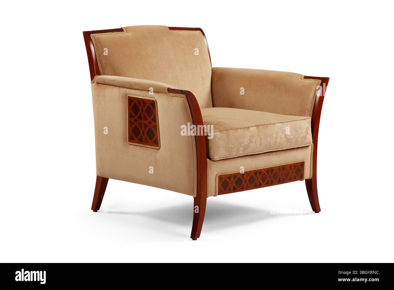 Sessel isoliert auf weißem Hintergrund. Einzelsofa Stockfoto