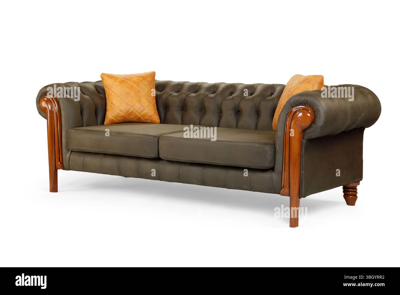 Modernes Sofa auf weißem Hintergrund. Eckansicht Stockfoto