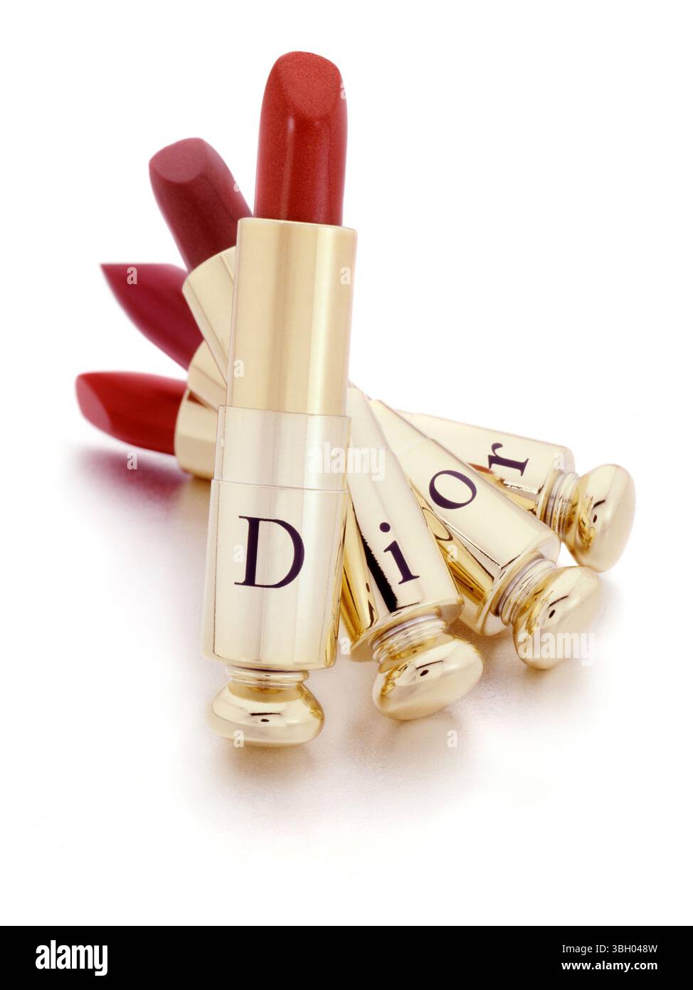 Lippenstift auf weißem Hintergrund Stockfoto