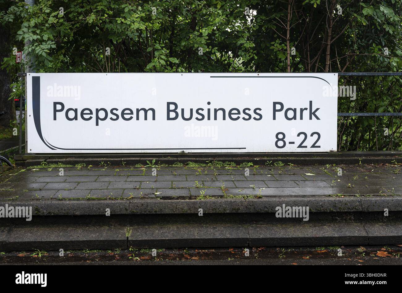 Anderlecht, Hauptstadt Brüssel, Belgien, 16. September 2024 Zeichen des Paepsem Business Park, Europa Stockfoto
