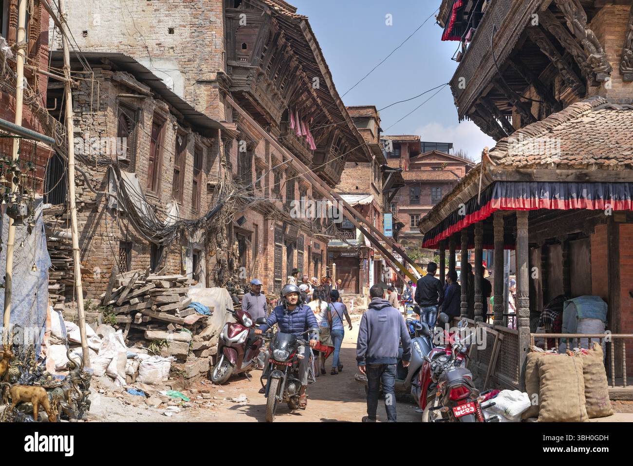 Bhaktapur/Nepal-19.03.2019:der Blick auf den Durbar Platz Stockfoto