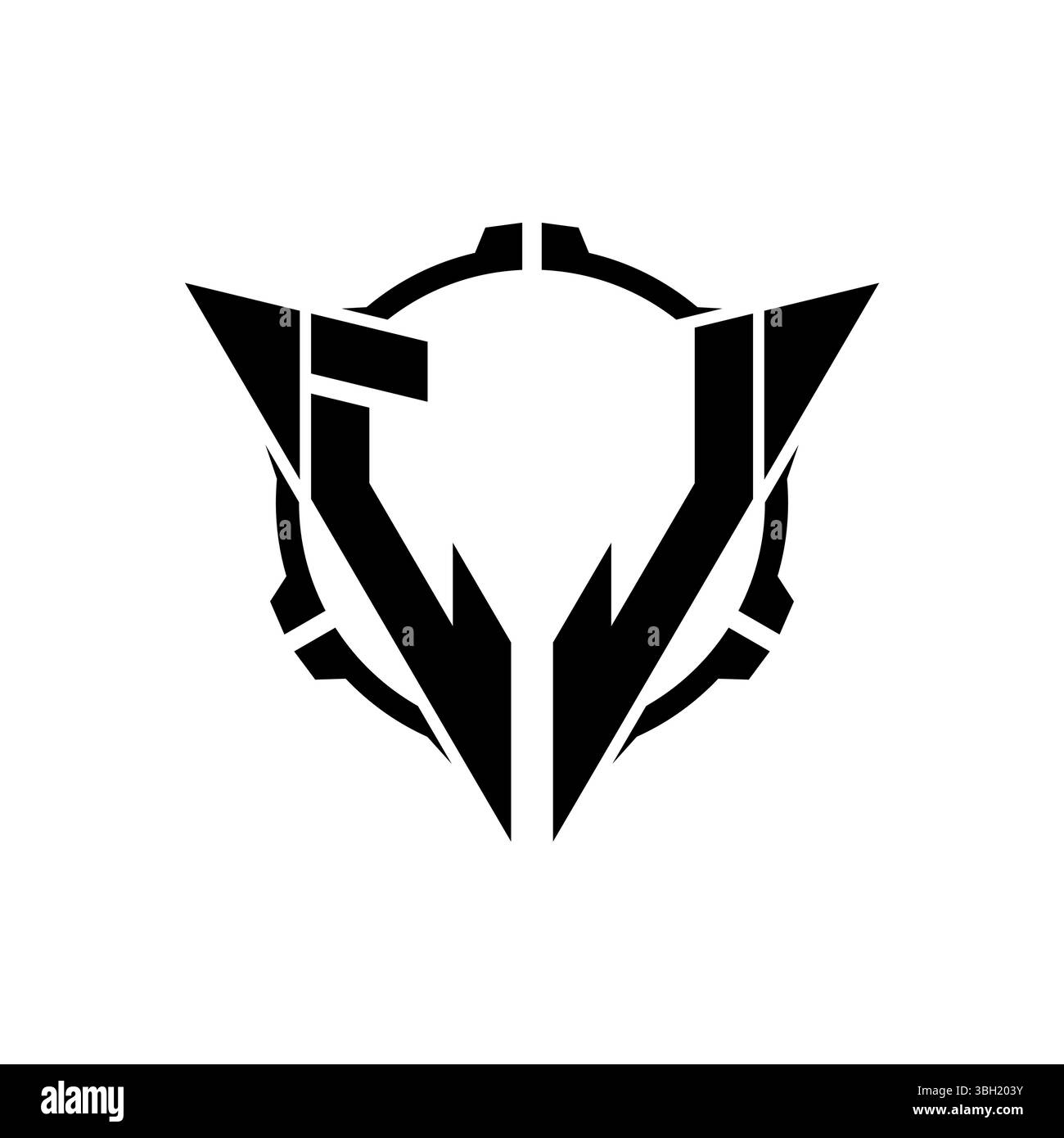 JL Gaming Logo Initial mit geometrischem, modernem Dreieck abgerundetem Sniper Tactical Design im isolierten Hintergrund, minimalistisches Gaming-Monogramm lo Stock Vektor