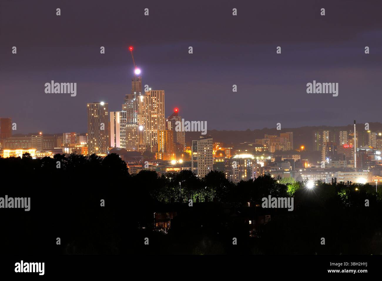 Ein Fernblick auf das Arena Quarter Studentenunterkunft in Leeds City Centre, West Yorkshire, UK Stockfoto