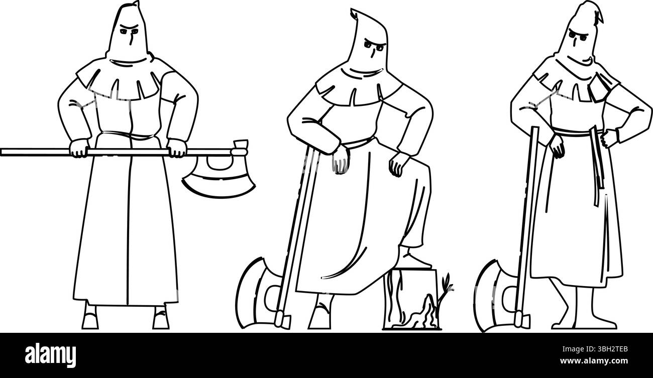 Charakterhenker mittelalterlicher Vektor Stock Vektor