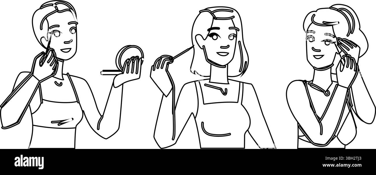 Flüssiger Eyeliner Frauenvektor Stock Vektor