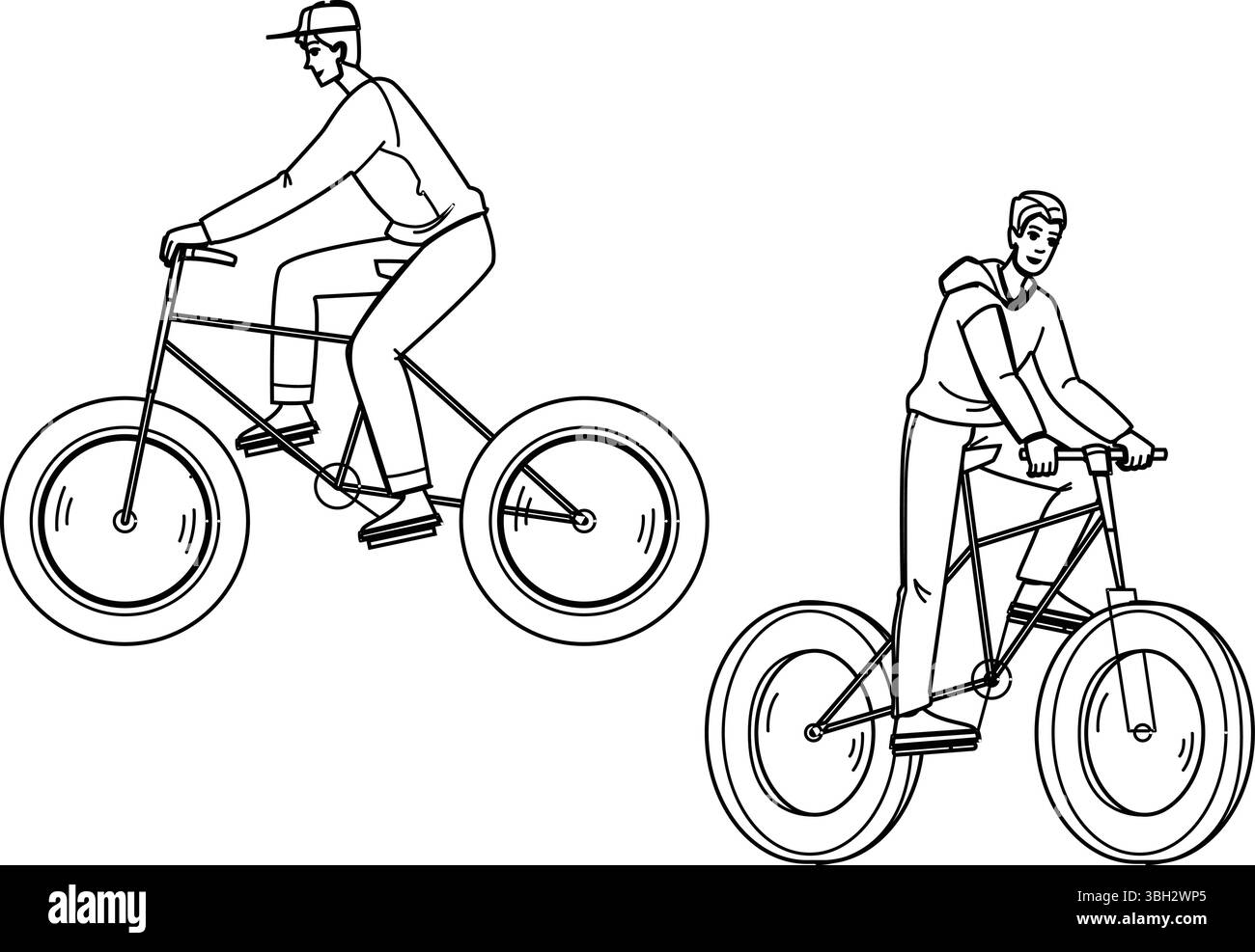 Lustiger fetter Radfahrer-Vektor Stock Vektor