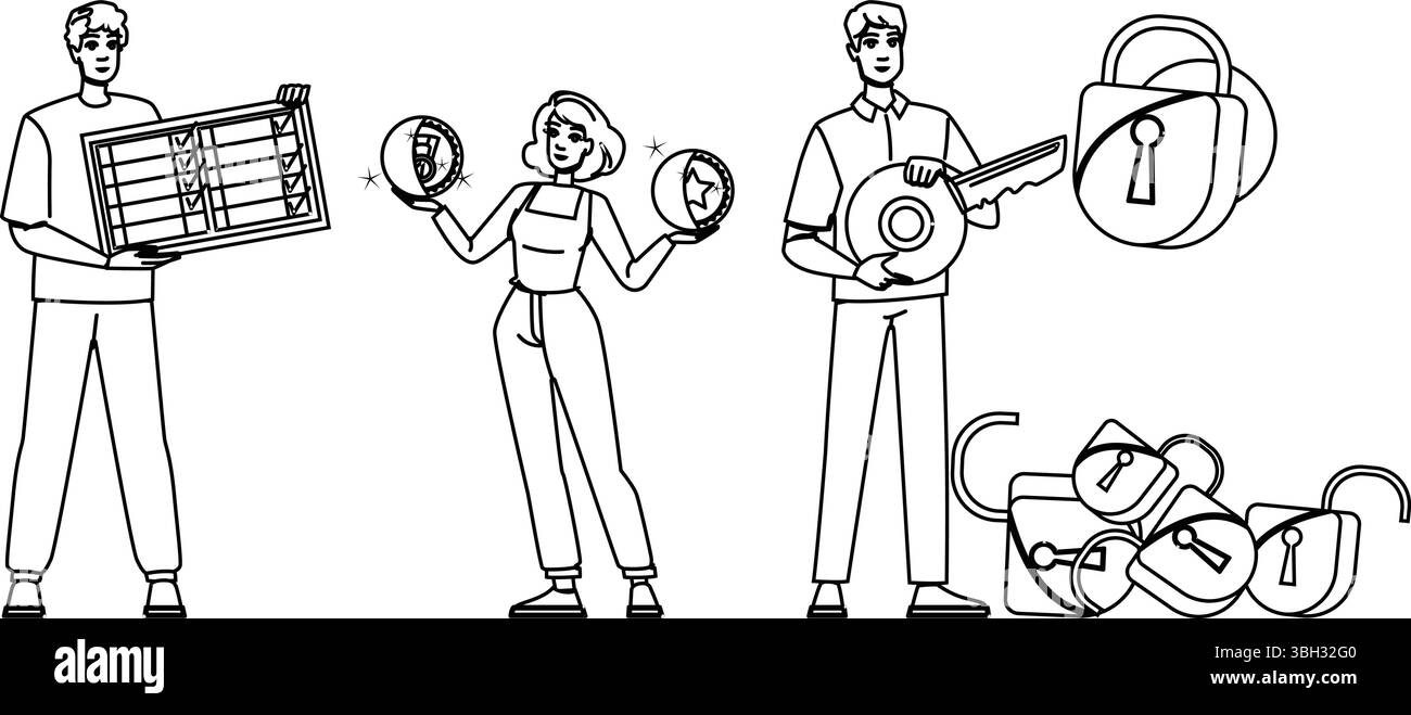 Belohnt Gamification Website Vektor Stock Vektor