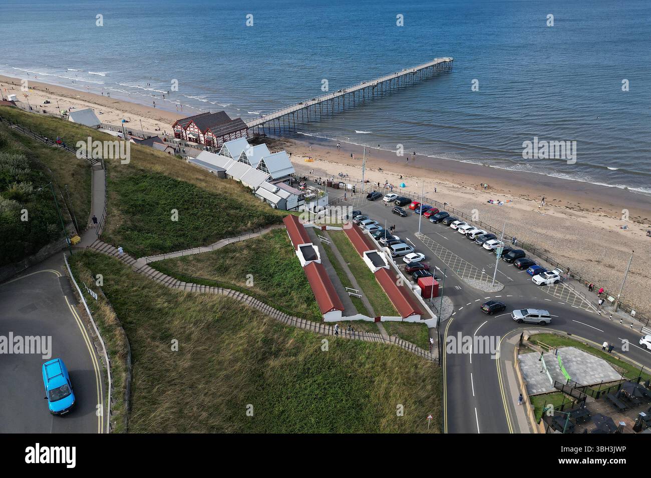 Viktorianische Architektur Saltburn by the Sea victorian Pier, North Yorkshire Urlaubsort Stockfoto