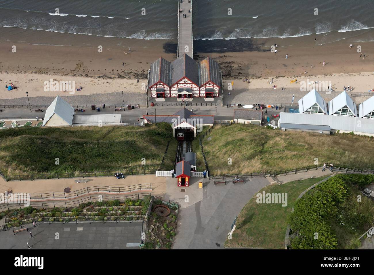 Saltburn Cliff Lift, Standseilbahn in Saltburn by the Sea, nördlicher Badeort Yorkshire Stockfoto