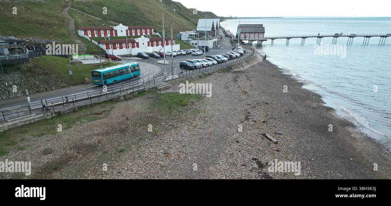 Viktorianische Architektur Saltburn by the Sea victorian Pier, North Yorkshire Urlaubsort Stockfoto