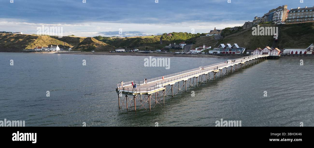 Viktorianische Architektur Saltburn by the Sea victorian Pier, North Yorkshire Urlaubsort Stockfoto