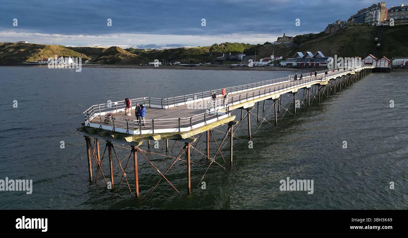 Viktorianische Architektur Saltburn by the Sea victorian Pier, North Yorkshire Urlaubsort Stockfoto