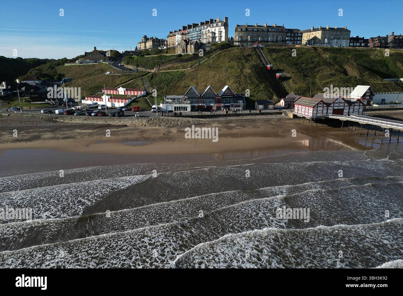 Viktorianische Architektur Saltburn by the Sea victorian Pier, North Yorkshire Urlaubsort Stockfoto