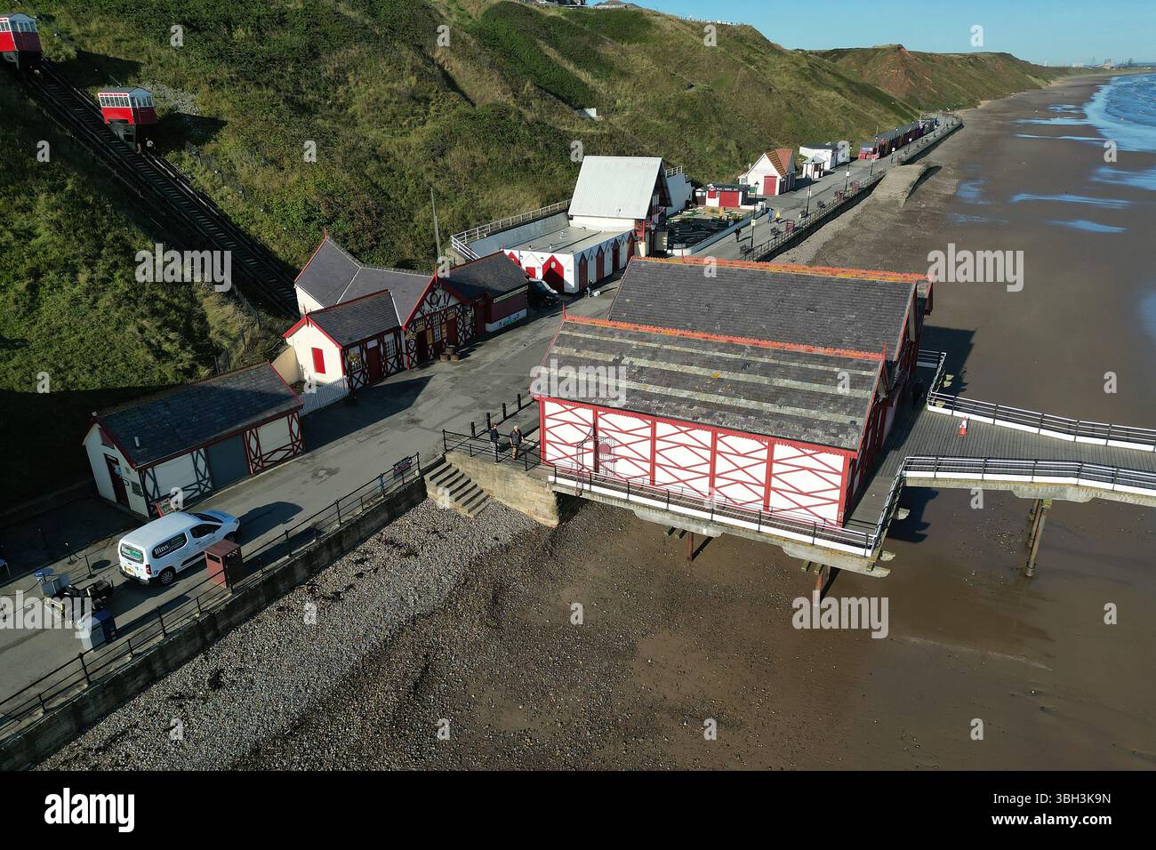 Saltburn Cliff Lift, Standseilbahn in Saltburn by the Sea, nördlicher Badeort Yorkshire Stockfoto