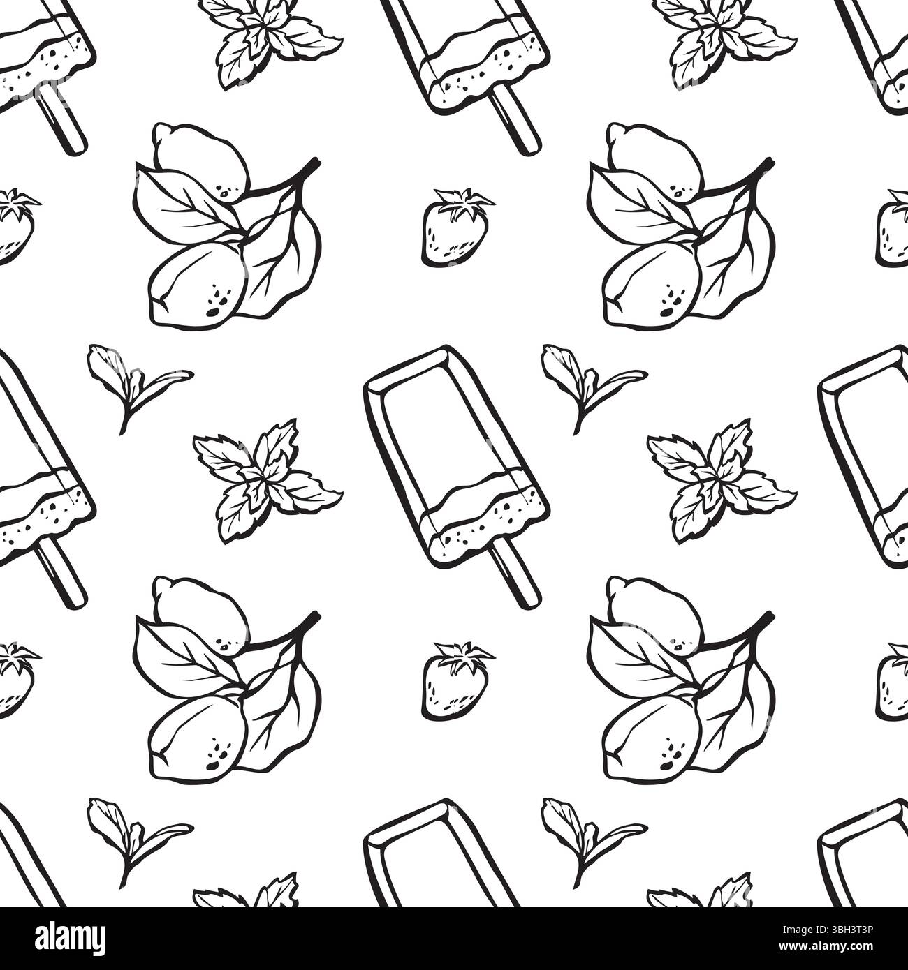 Nahtloses Muster mit Eis und Zitronen Stock Vektor