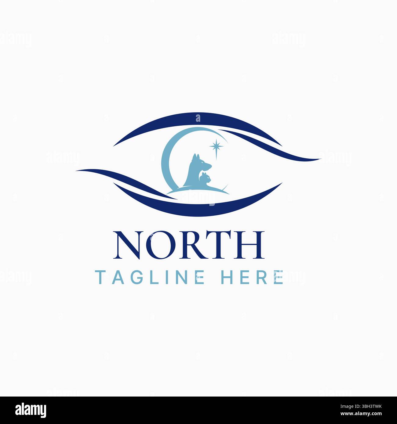 Logo Design Grafik Konzept kreative Premium Vektor Stock Bild Top Sell Auge Vision Kunst Katze Hund Haustiere Tierklinik madicine Fantasy digitale Schnittstelle Stock Vektor