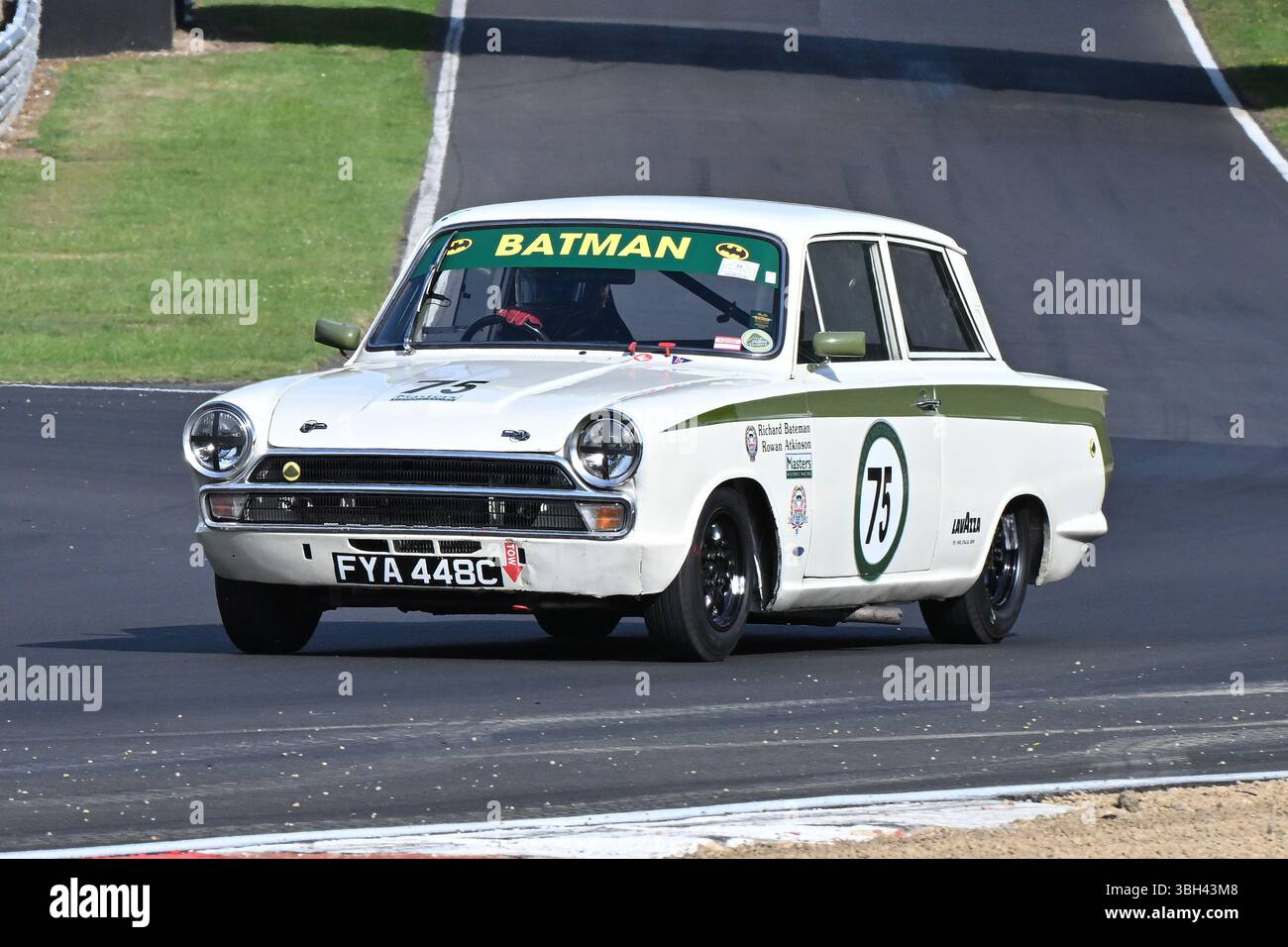Richard Bateman, Ford Lotus Cortina, Masters Pre-66 Touring Cars, Masters Historic Festival mit Tourenwagen aus den Tagen der britischen Limousine Stockfoto