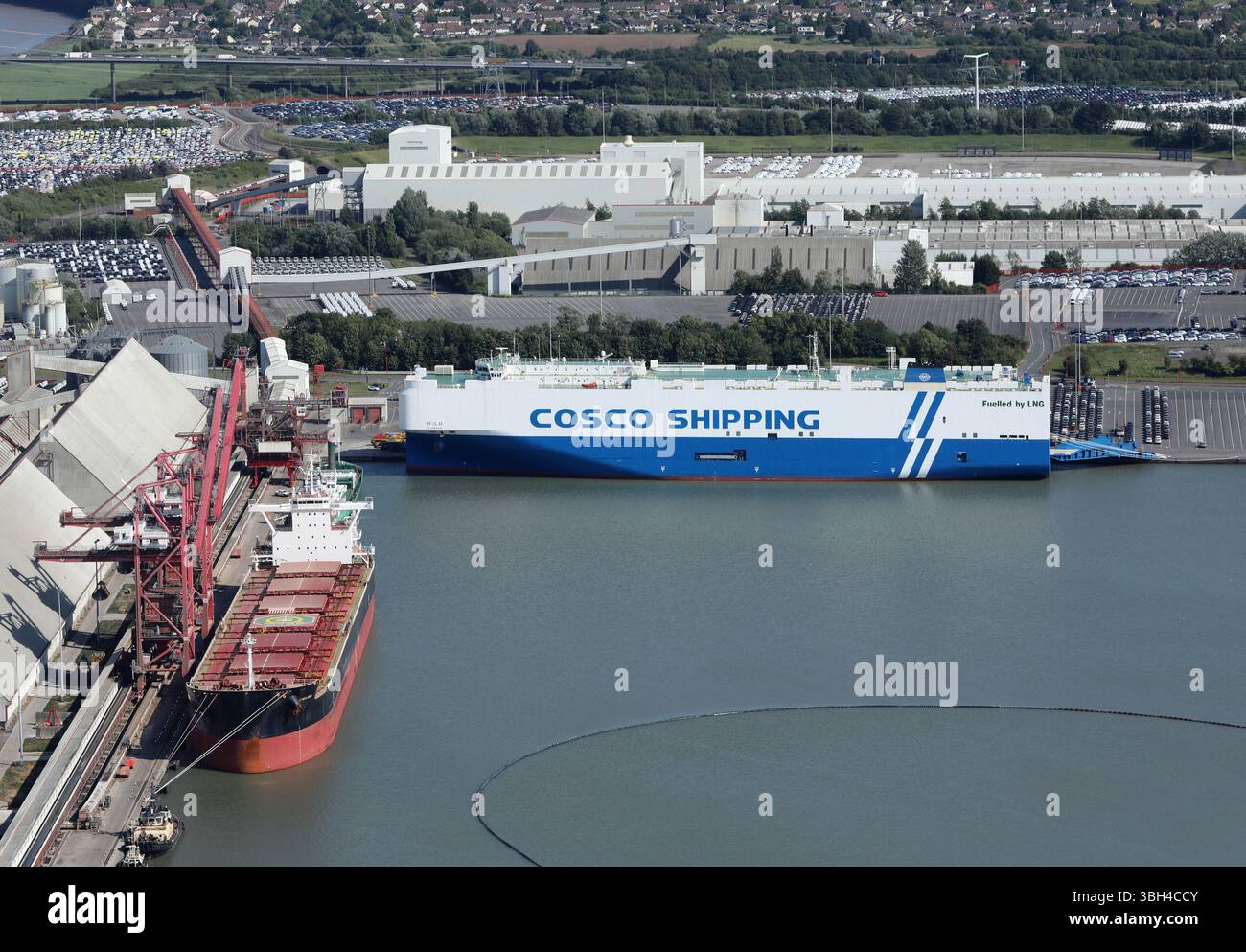 Aus der Vogelperspektive der Avonmouth Docks Stockfoto